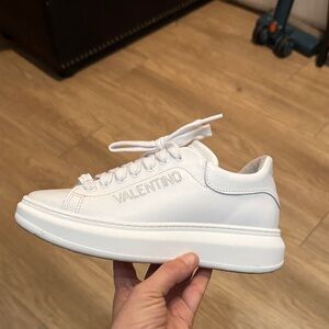 Valentino Classic White Lace-Up Sneakers